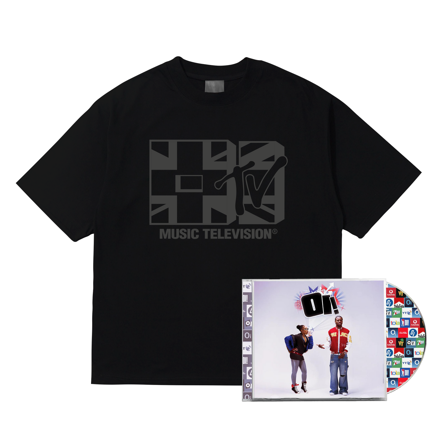 BLACK OI TV T-SHIRT + OI! CD