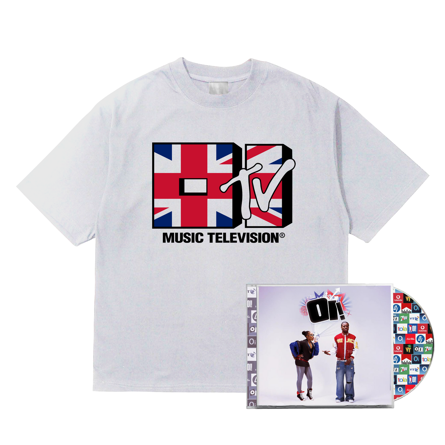 OI TV T-SHIRT (WHITE) + OI! CD
